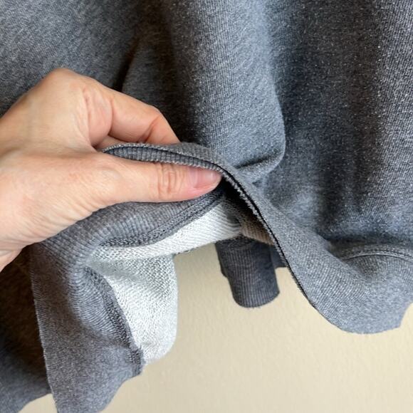 Saks Fifth Avenue Y2K Raw Hem Oversized Sweatshirt with Side Zips Gray Size S - Picture 9 of 10